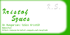 kristof szucs business card