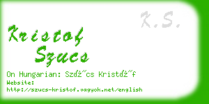 kristof szucs business card